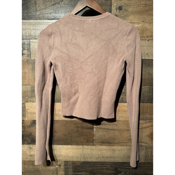 Vtg Y2K Abercrombie Fitch XS Crop Top Crew Long Sleeve Bella Swan  Knit - Picture 6 of 10